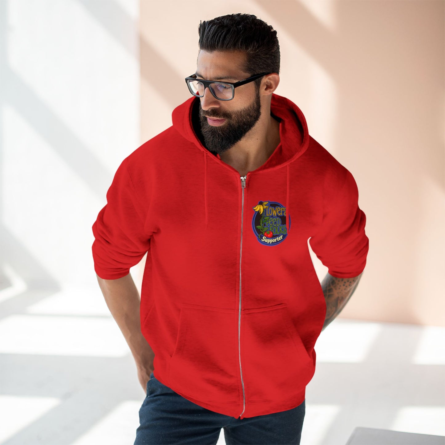 Flowers Feed Folks Zip Hoodie