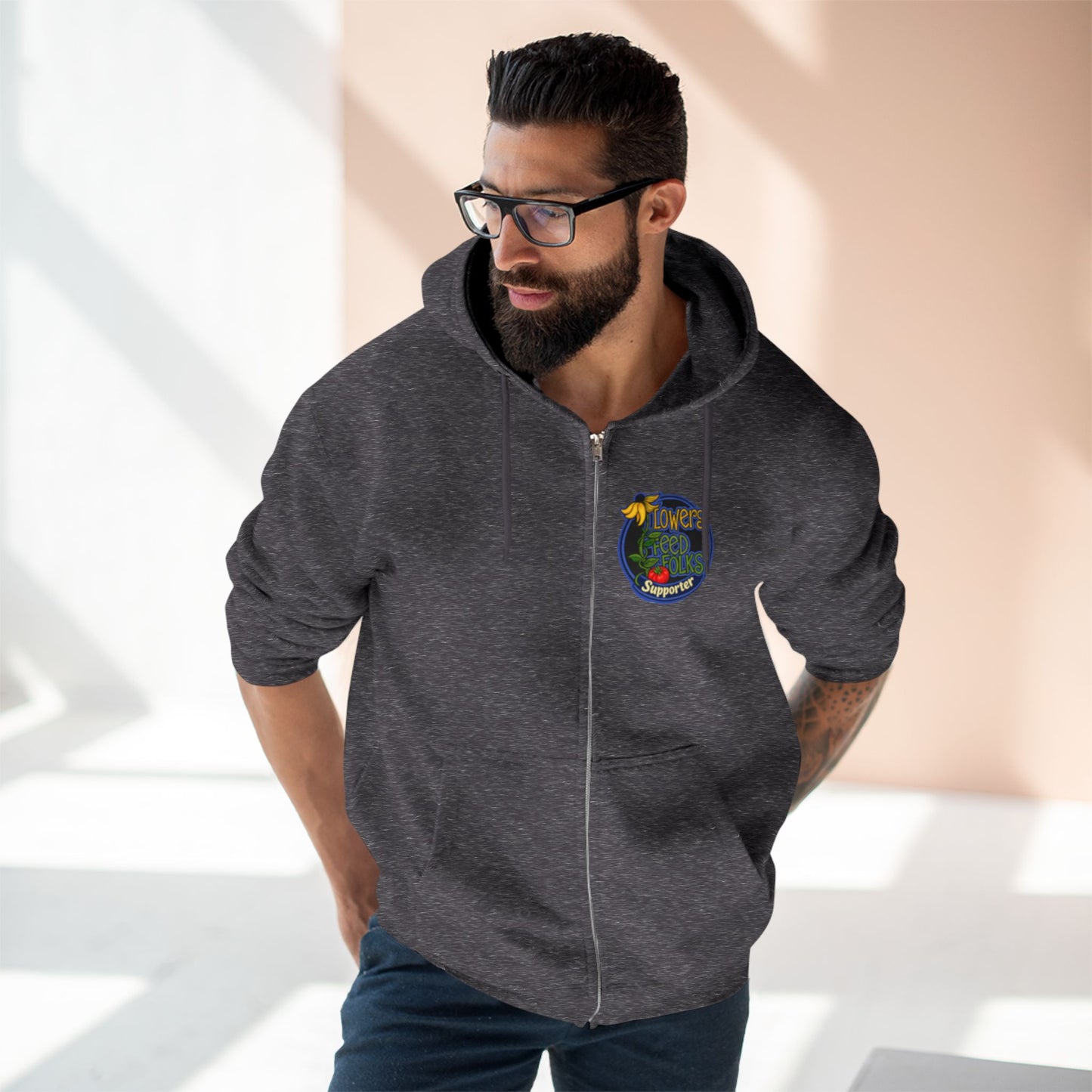 Flowers Feed Folks Zip Hoodie