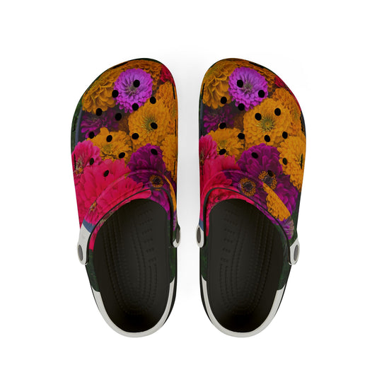 Flowers Feed Folks Floral Garden Clogs