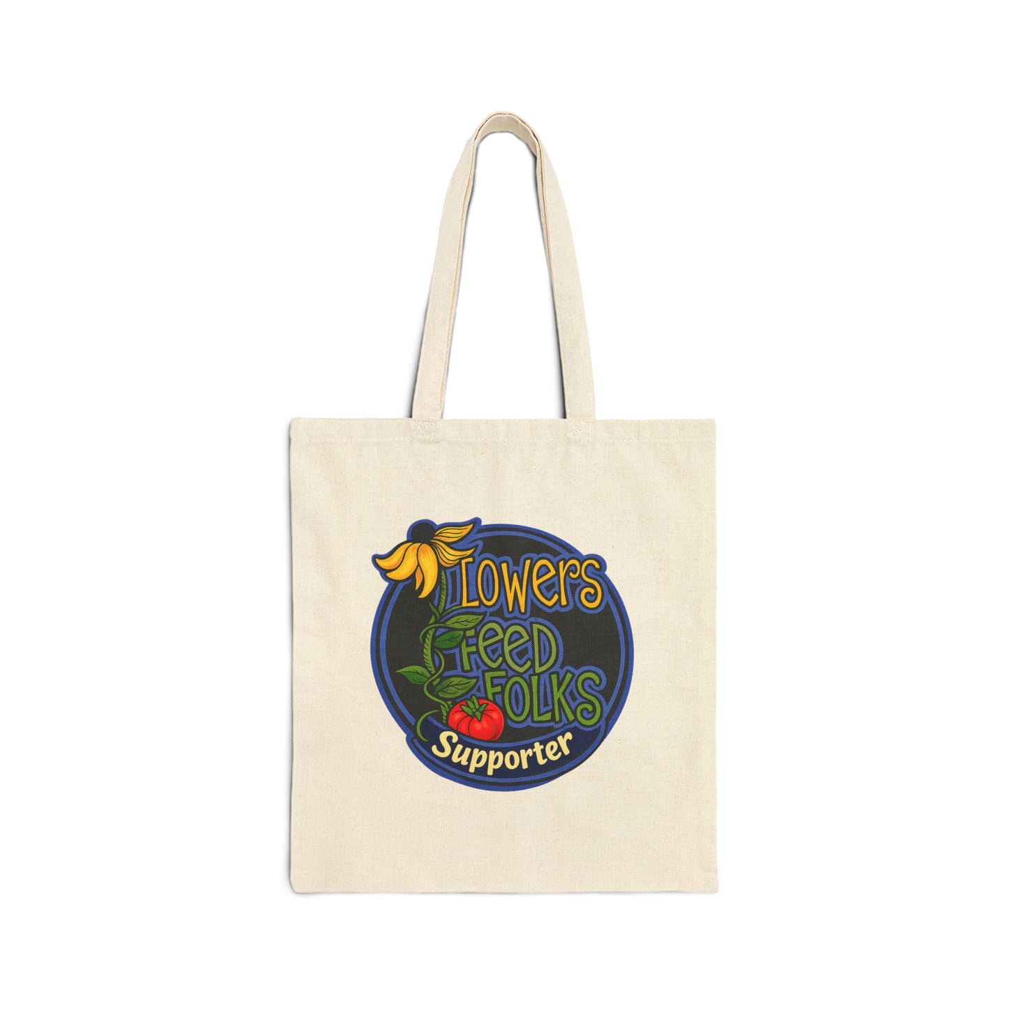 Flowers Feed Folks Reusable 100% Cotton Tote Bag